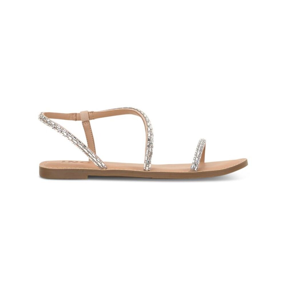 INC Womens Beige Mixed Media Mahlah Round Toe Slip On Slingback Sandal 9 M - Picture 3 of 4